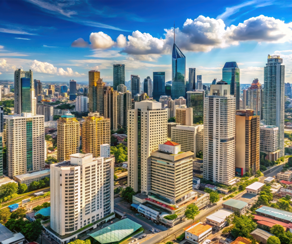 Aerial view of Makati skyline in Metro Manila