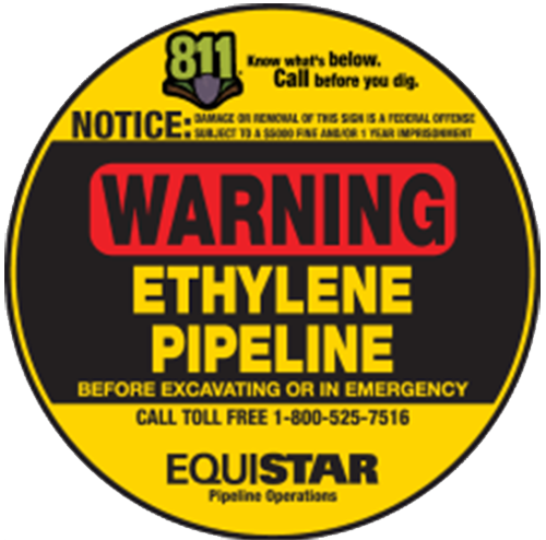 Warning Propylene Pipeline marker example