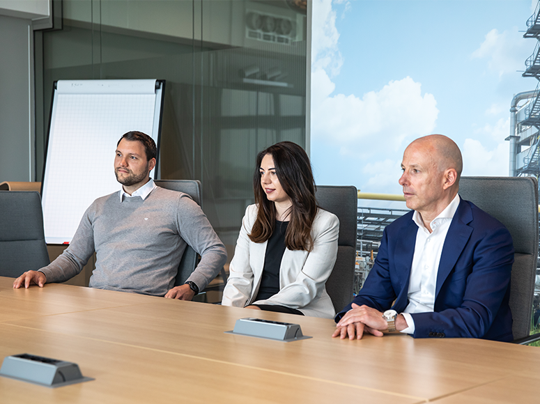 Employees representing corporate governance and responsible business oversight.